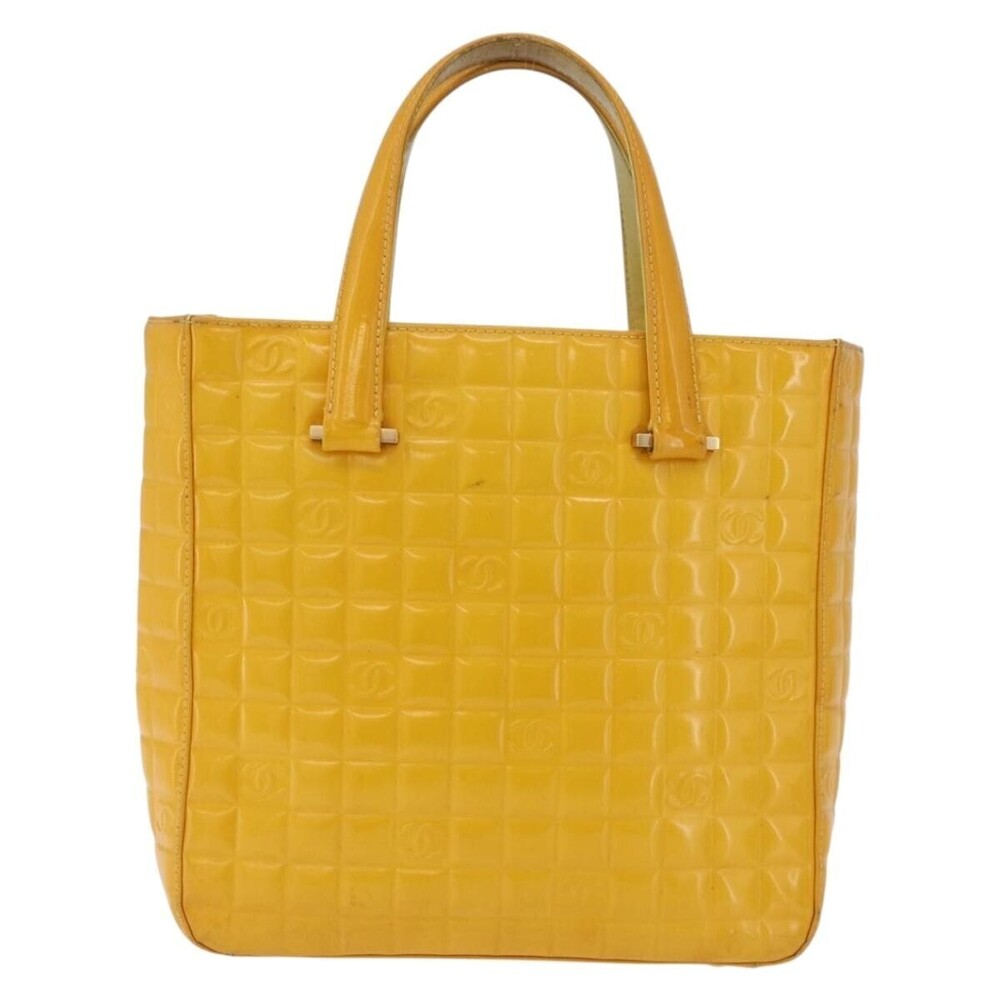 Chanel Chocolate Bar CC Quilted Patent North South